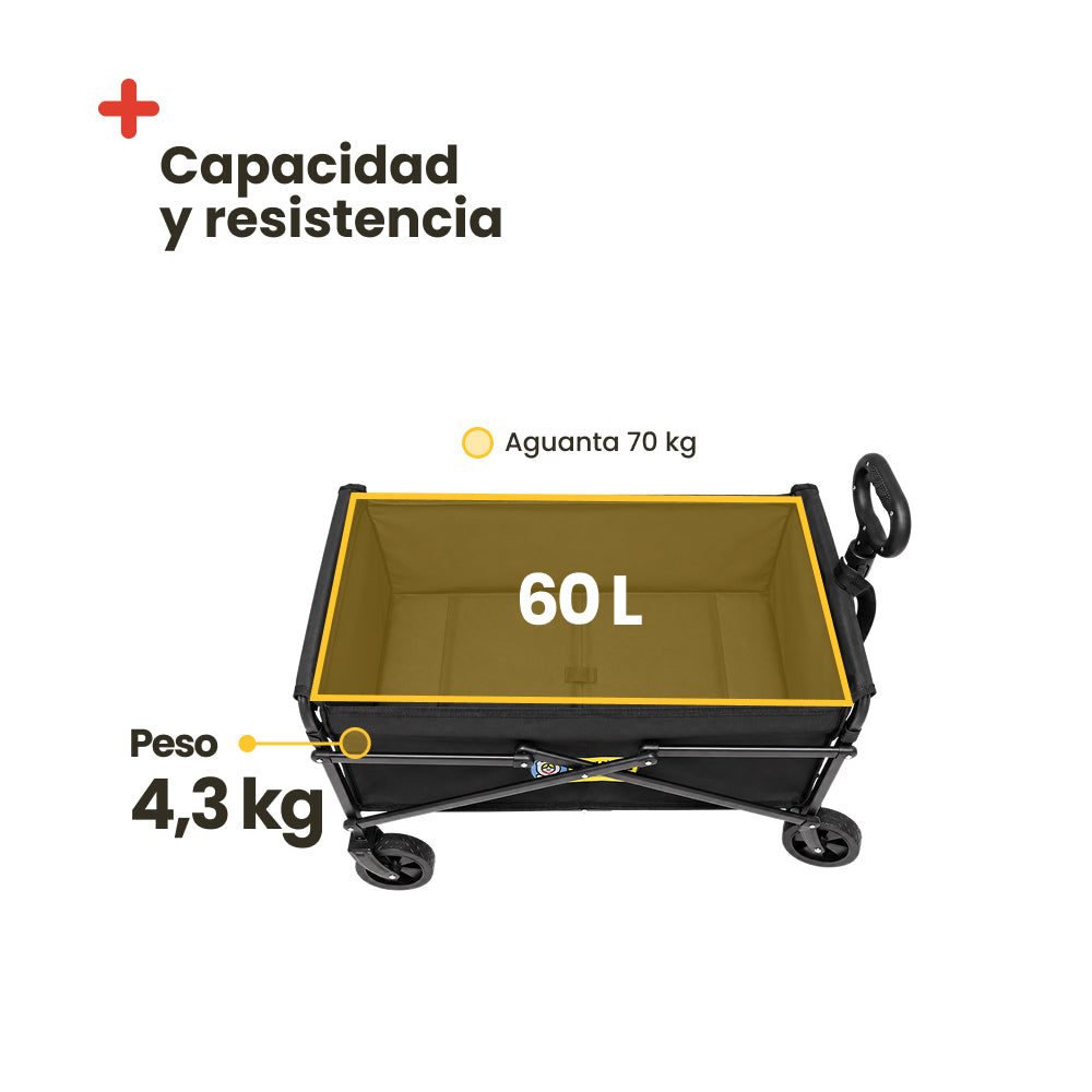 Carrito plegable de transporte 60L