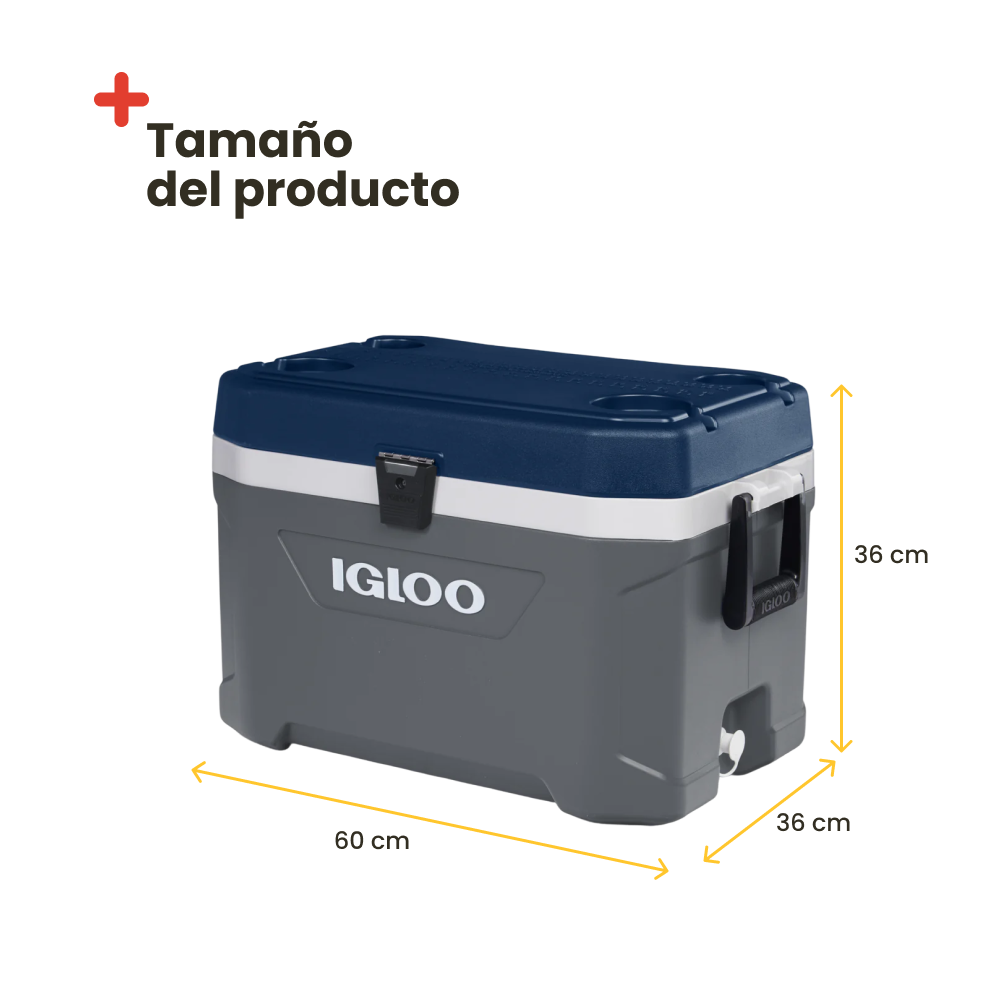 Nevera rígida portátil Igloo Latitude 54 Maxcold, 51 litros Carbon