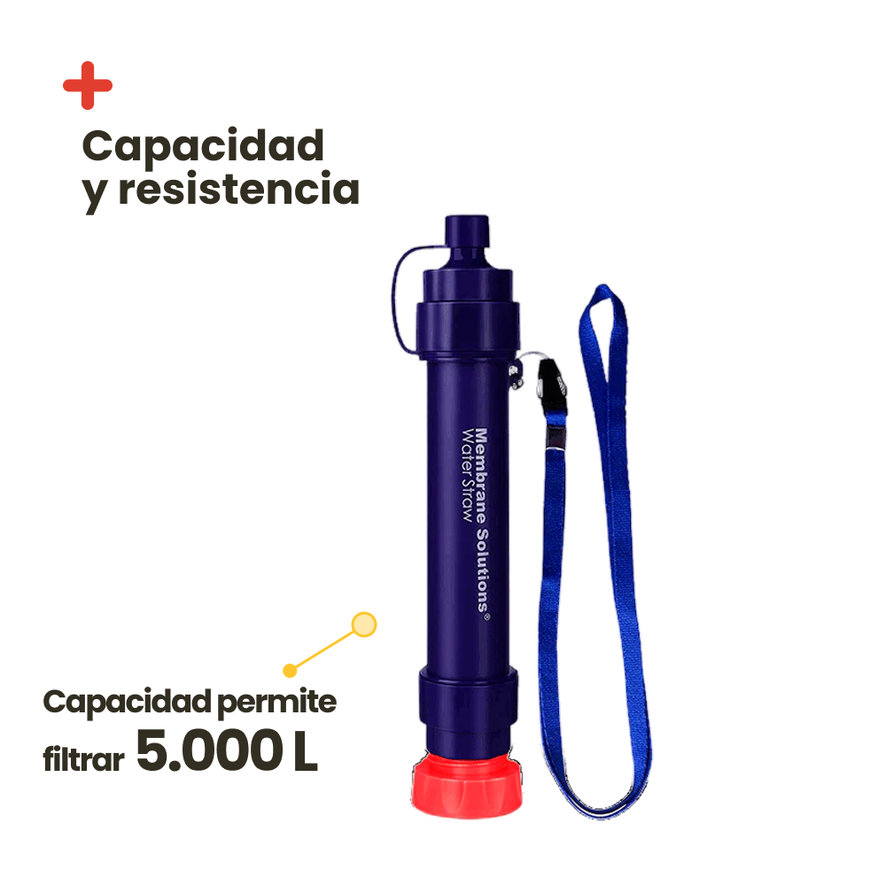 Filtro portátil de agua de supervivencia