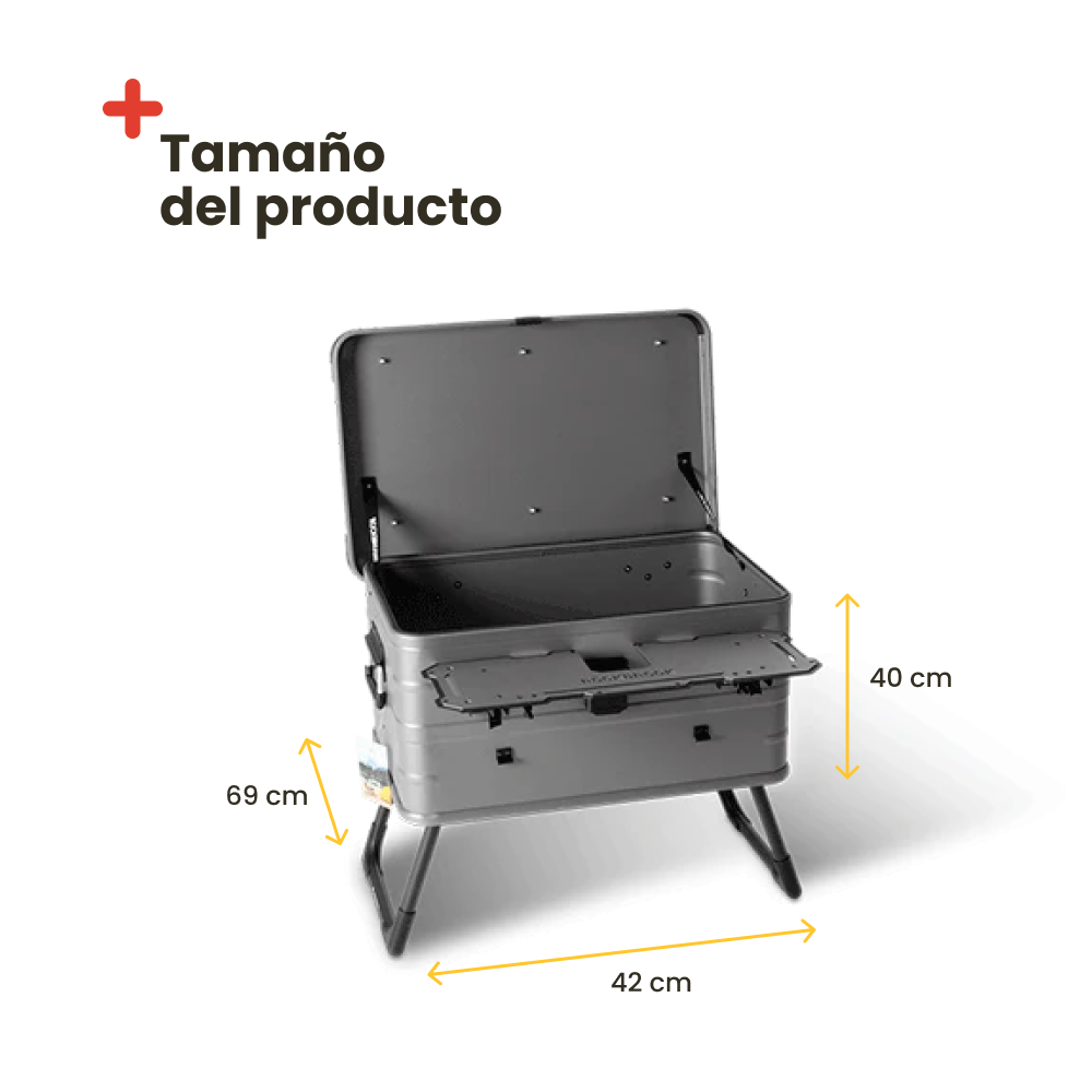 Caja de almacenamiento multifunción. 50L Gris