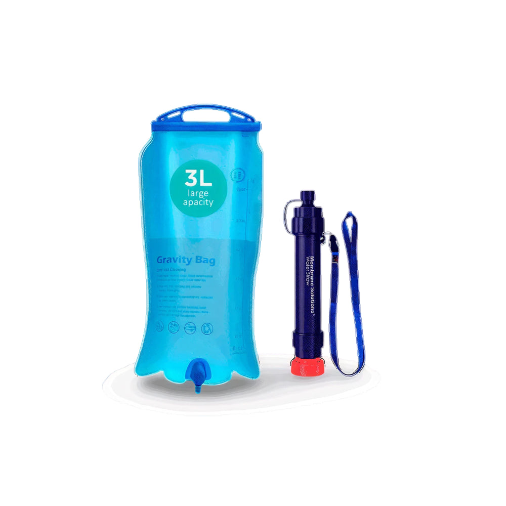 Filtro de agua de supervivencia + depósito 3L