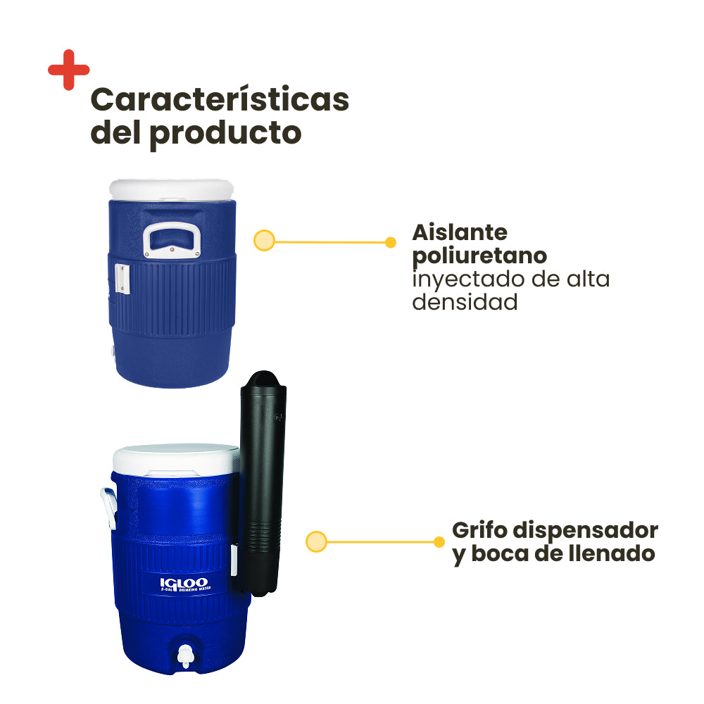 Igloo Bidón Termo Industrial Seat Top 19 litros color azul