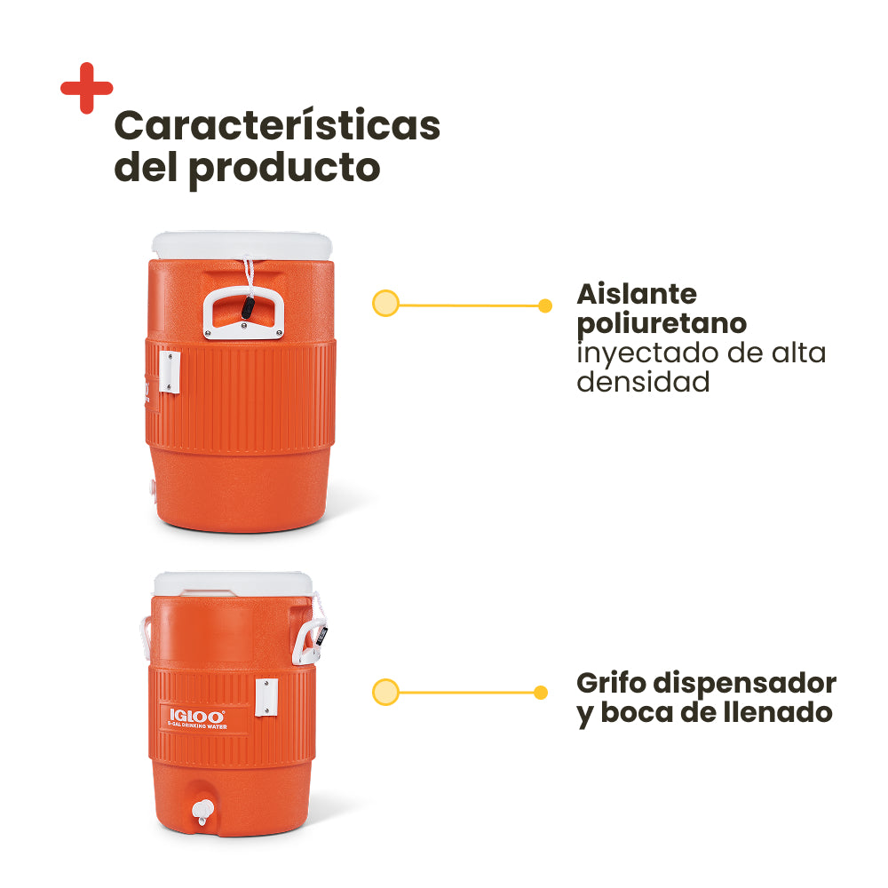 Termo IGLOO SEAT TOP 19L. Naranja