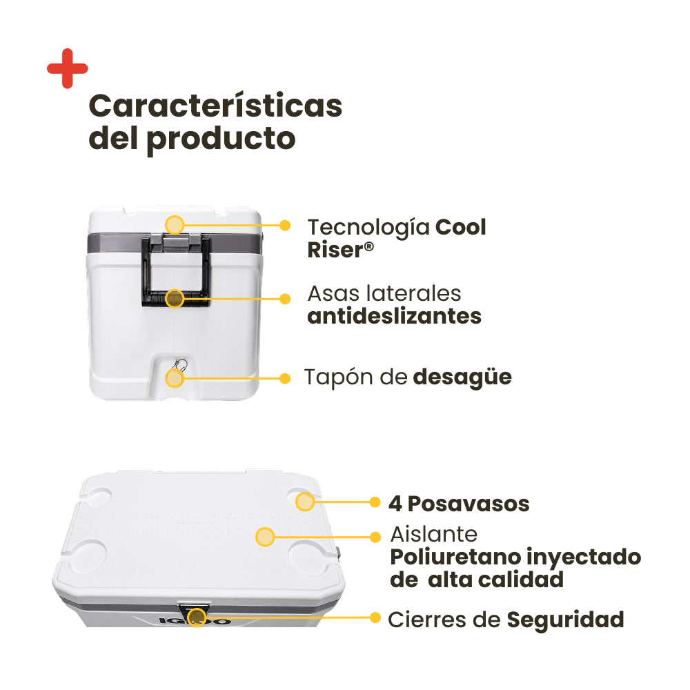 Nevera rígida portátil Igloo Latitude 70 Marine Ultra, 66 litros náutica