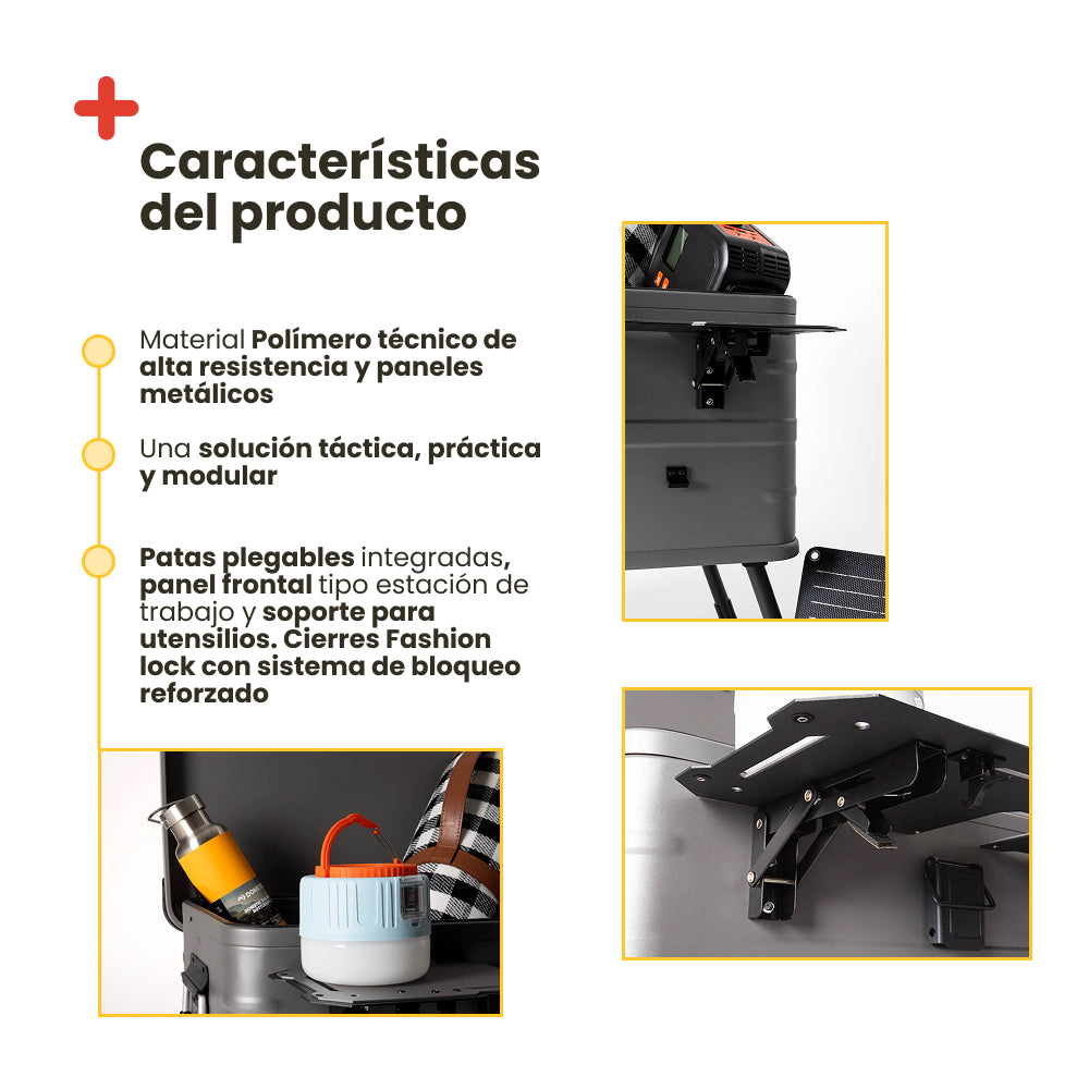 Caja de almacenamiento multifunción. 50L Gris