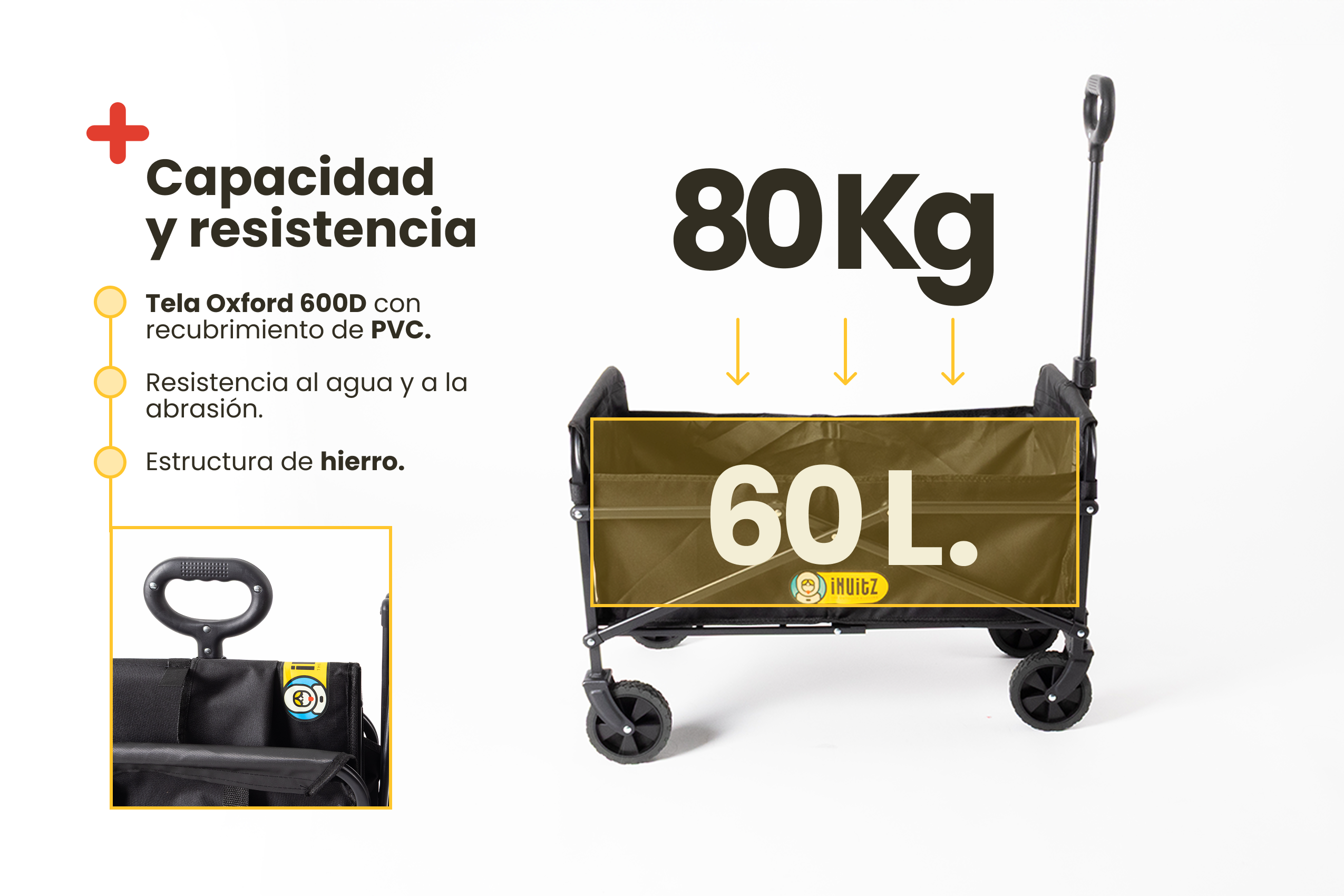 Carrito plegable de transporte 60L
