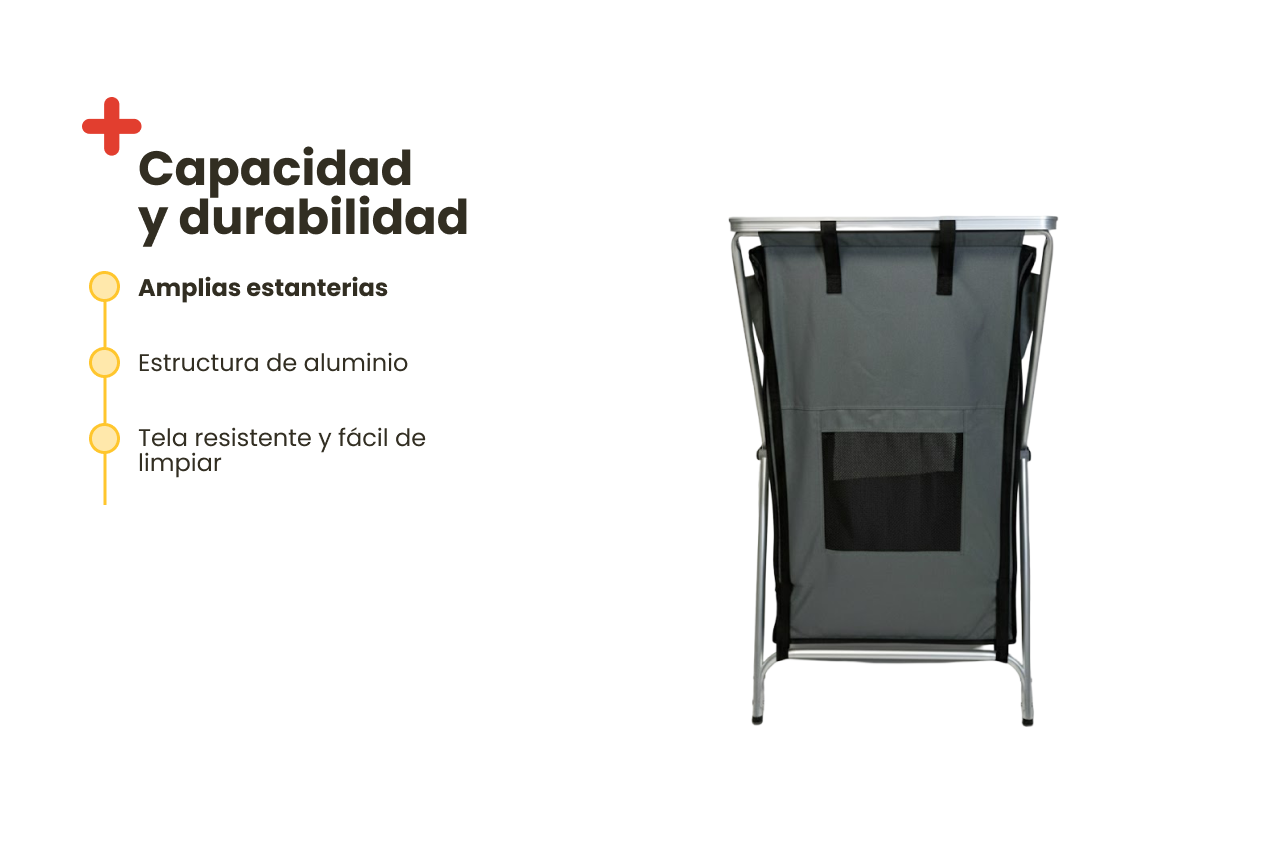 Mueble de Cocina Plegable para Camping con Estanterías