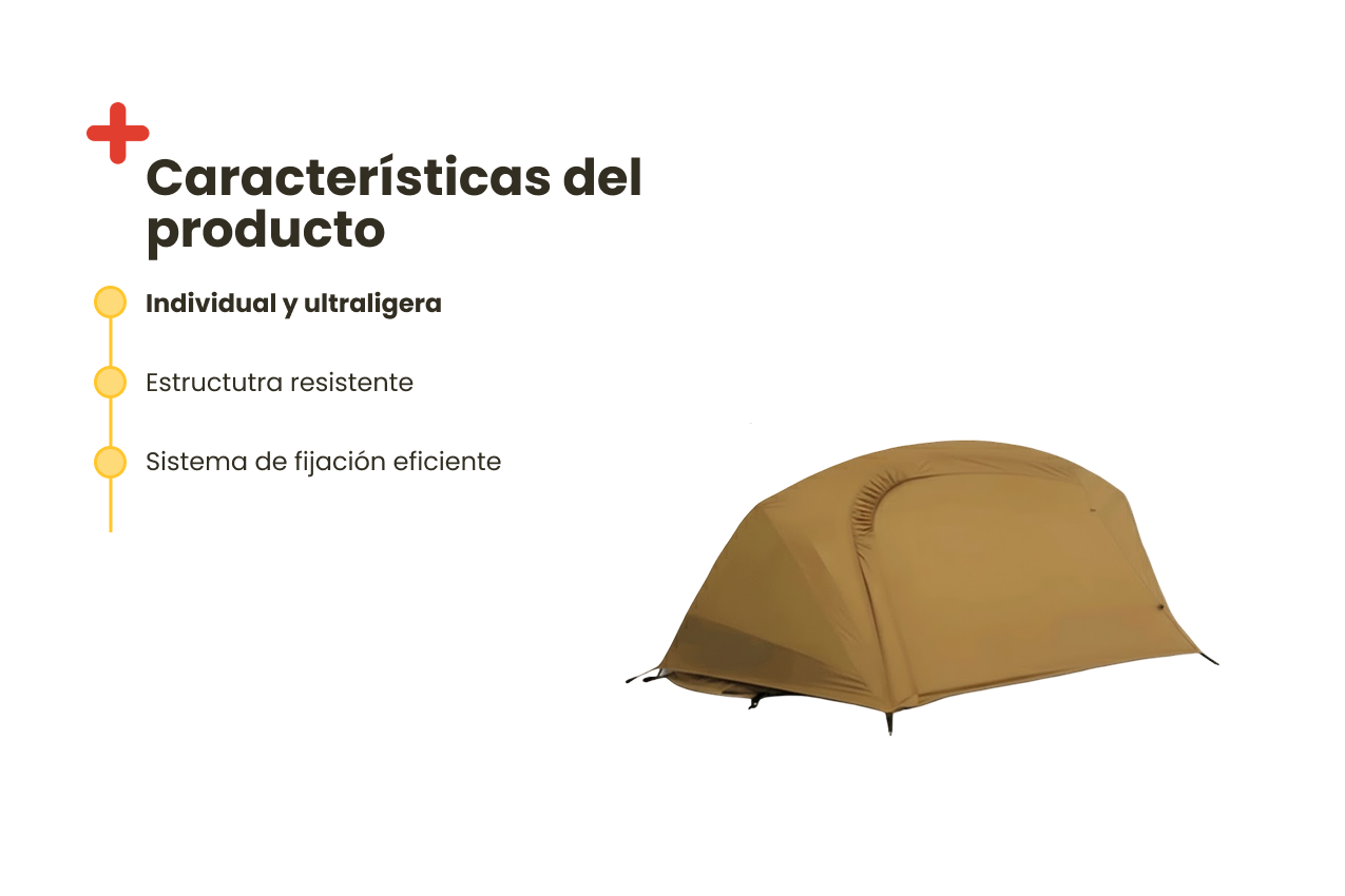 Tienda de campaña individual ultraligera - Camping