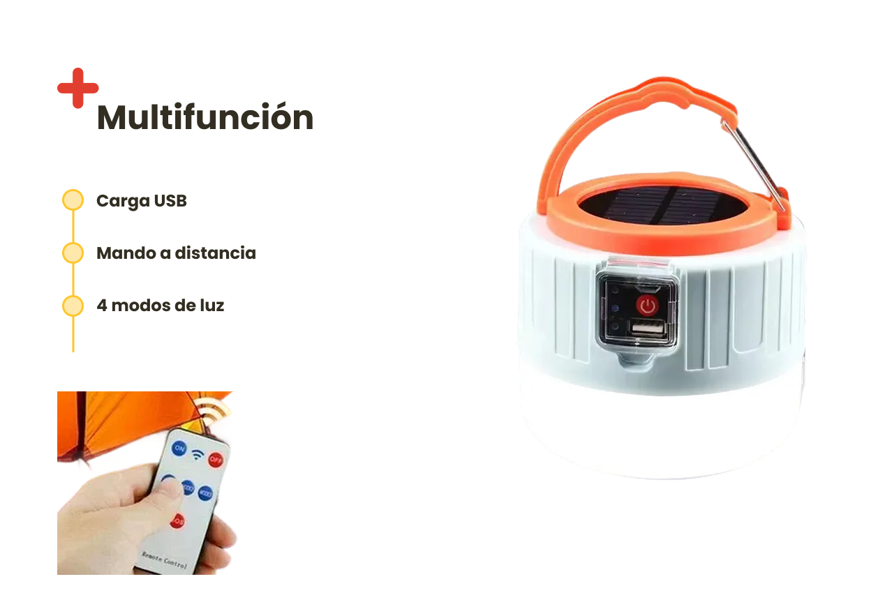 Farolillo LED con panel solar