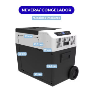 nevera/congelador electrica 40L dimensiones interior
