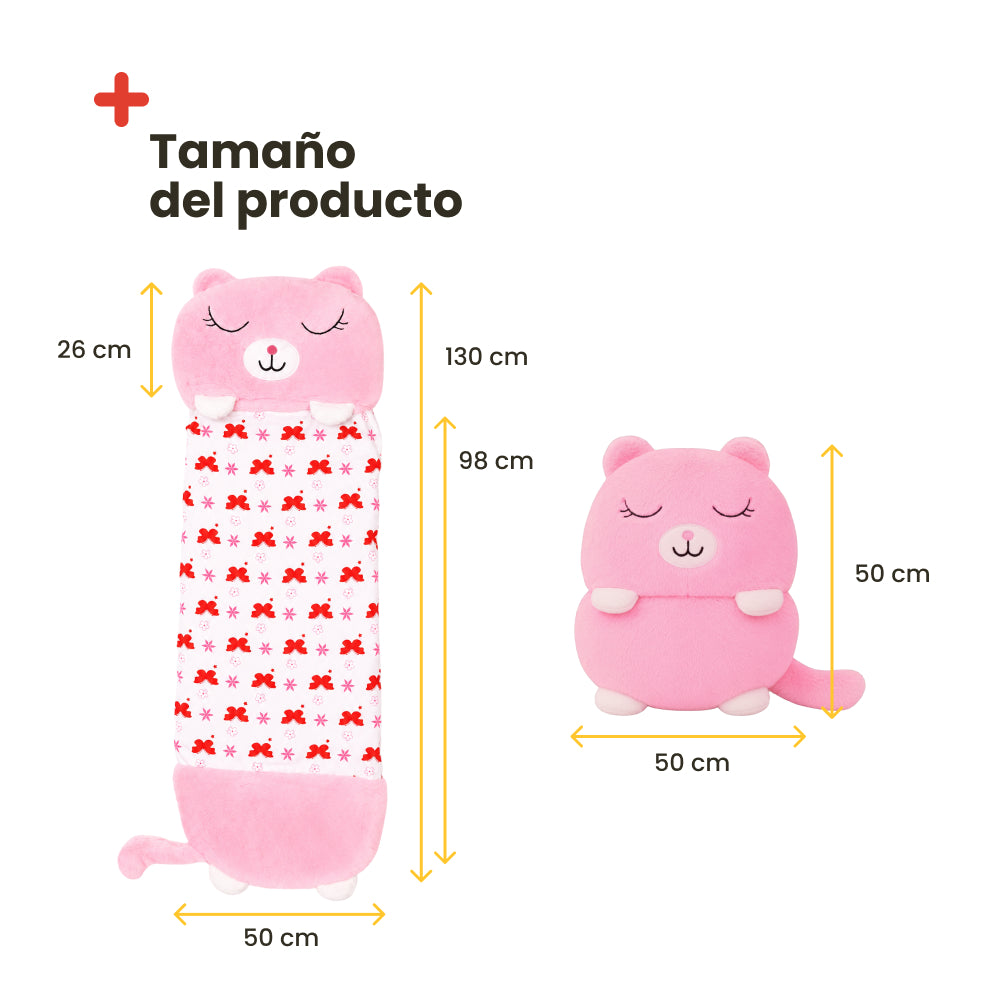 Saco de Dormir de Gatita Infantil - Algodón 130x50 – Ligero, Cómodo y Seguro