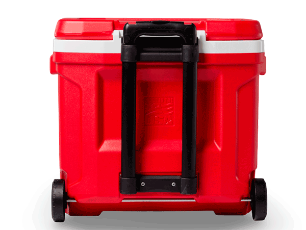 nevera portatil con ruedas igloo 26 litros roja trasero