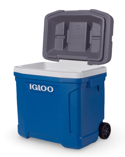 nevera portatil azul con ruedas igloo 30 litros