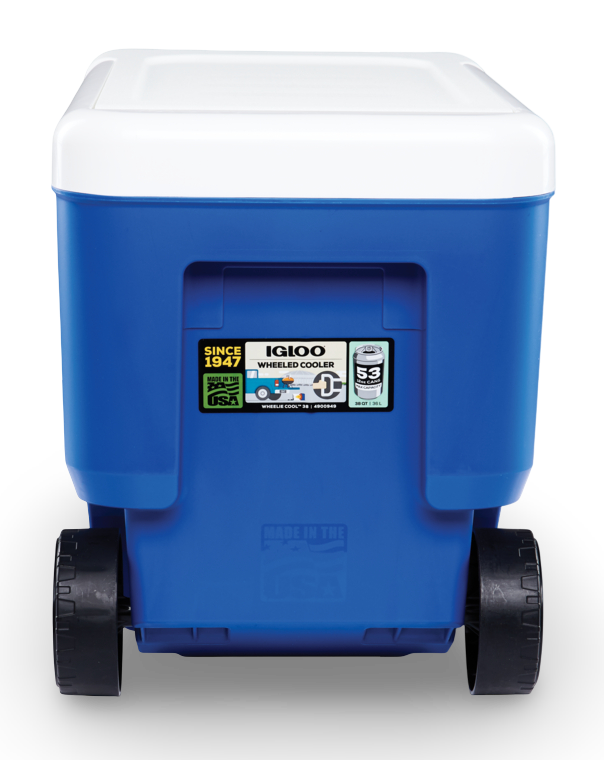 nevera portatil con ruedas igloo wheelie cool trasera