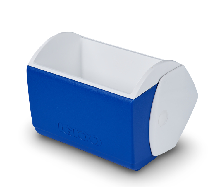 nevera portatil igloo playmate pequeña 12 litros azul abierta
