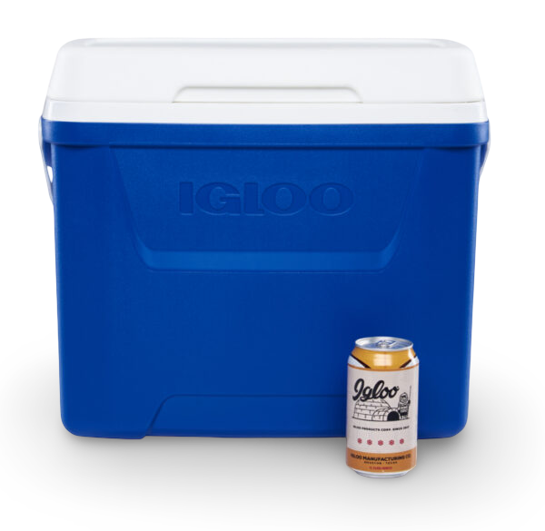 nevera portatil pequeña igloo 26 litros azul frontal