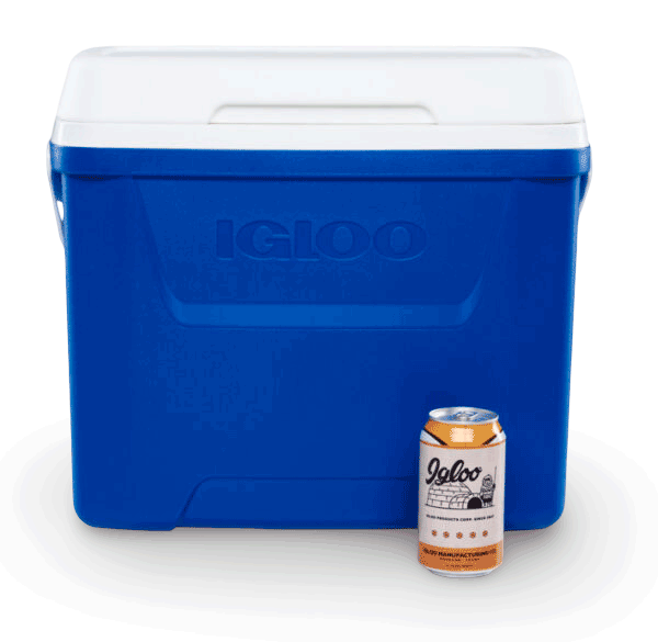 nevera portatil pequeña igloo 26 litros azul frontal