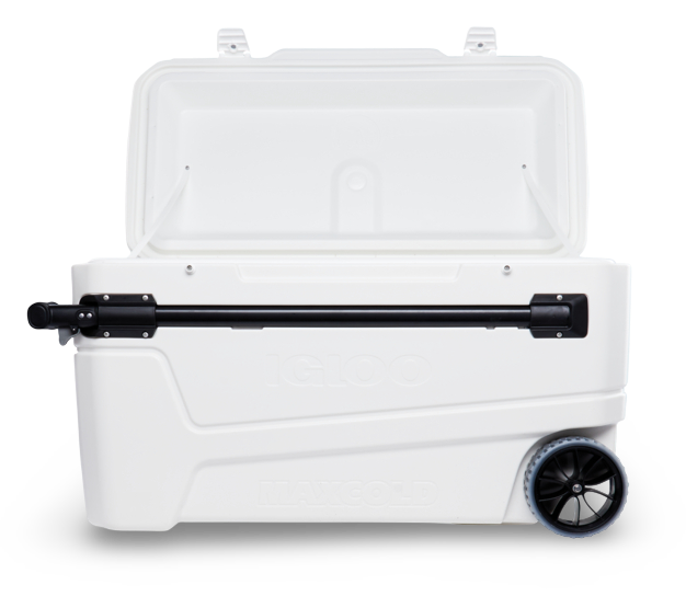 nevera portatil igloo 105 litros con ruedas frontal