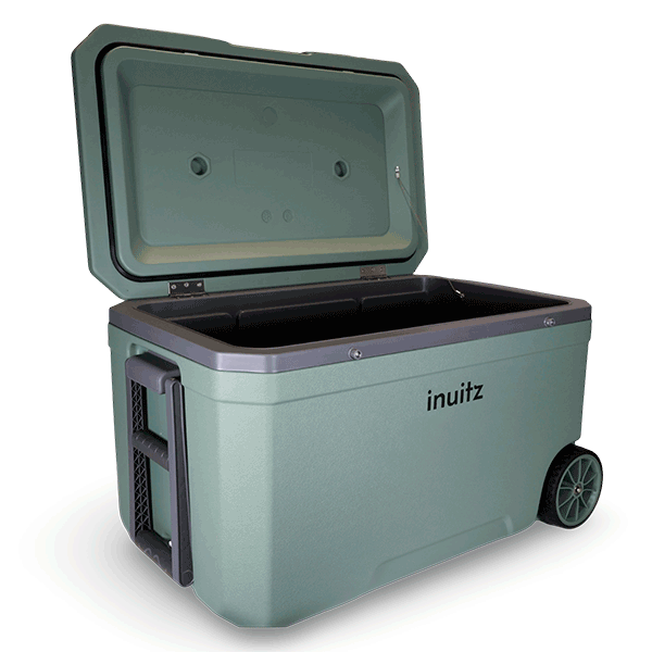 nevera portatil con ruedas inuitz 70 litros abierta