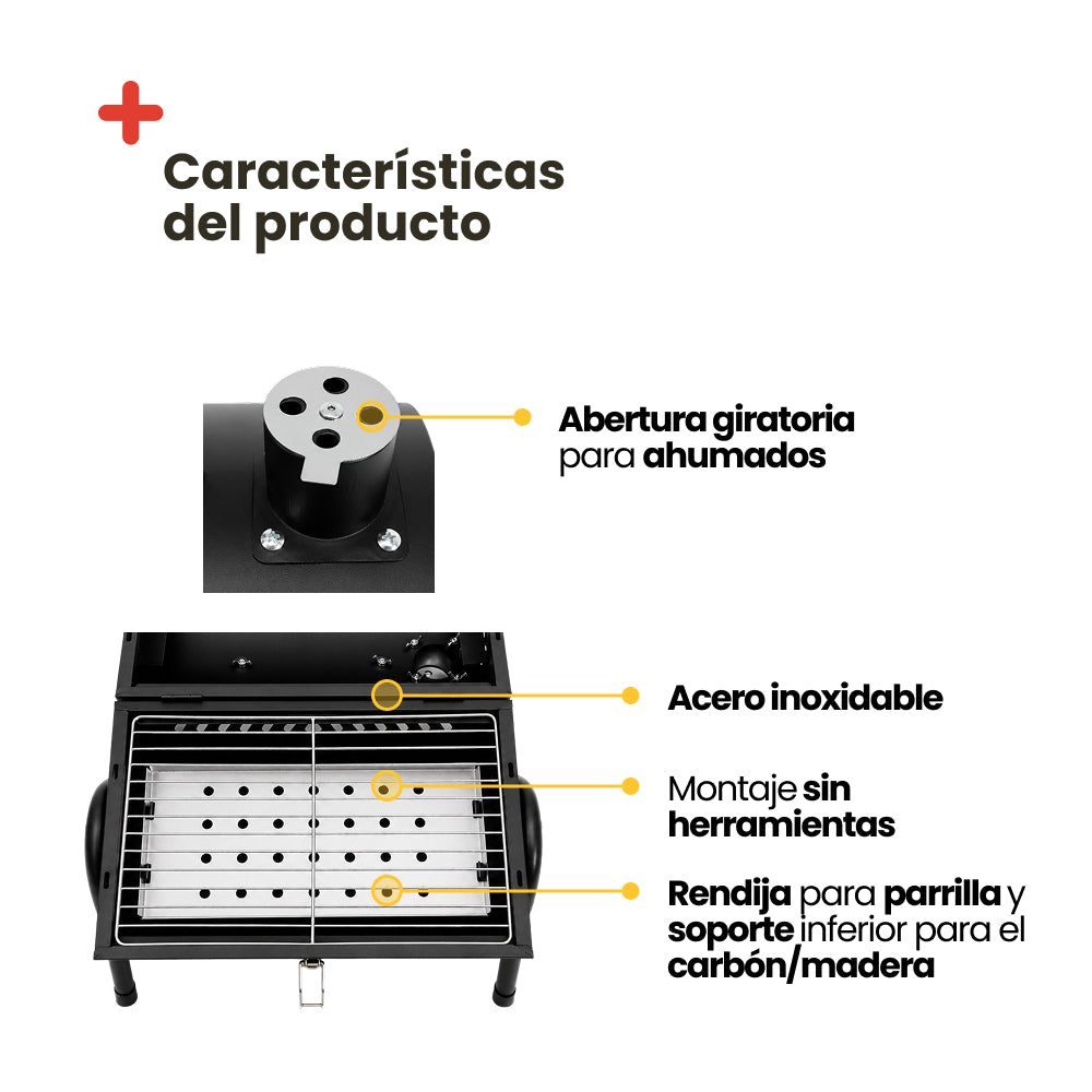 Barbacoa portátil estilo ahumador