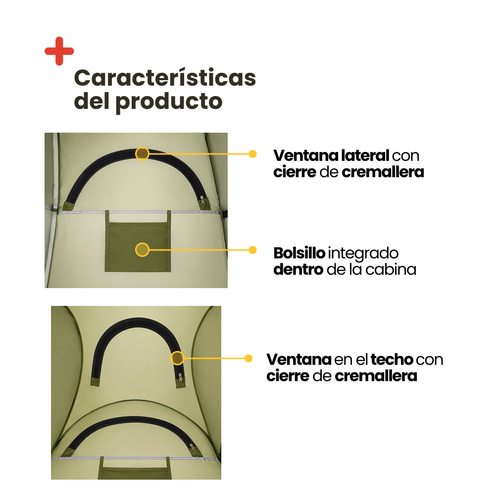 Cabina ducha exterior para ducha e inodoro