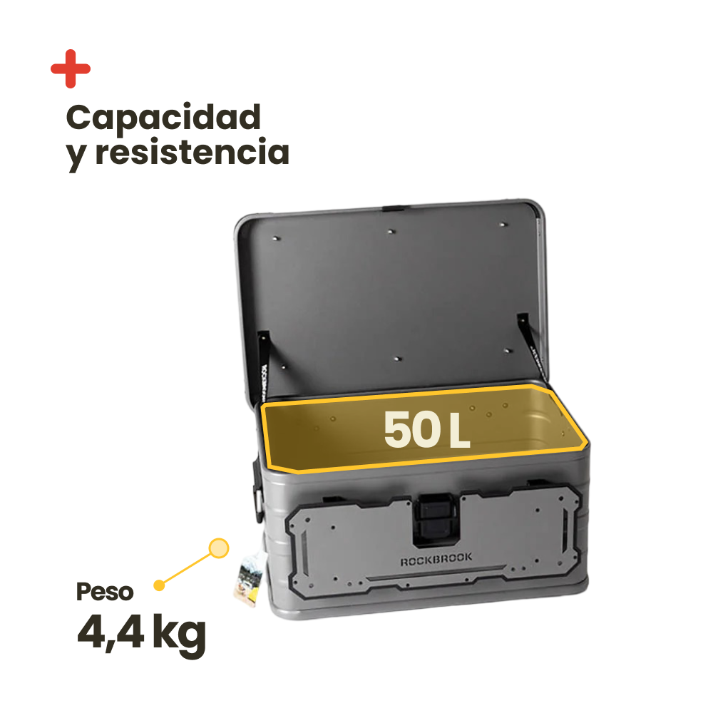 Caja de almacenamiento multifunción. 50L Gris