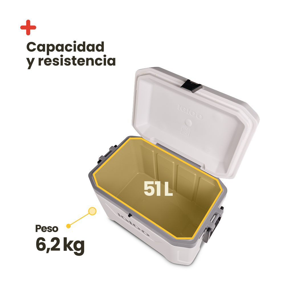 Nevera rígida portátil Igloo Latitude 54 Marine Ultra, 51 litros náutica