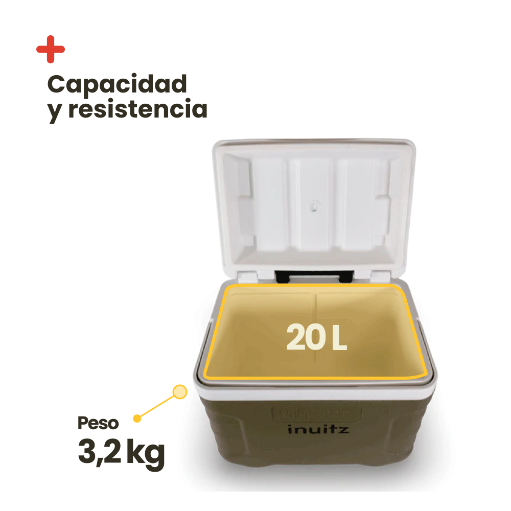 Nevera portátil con Ruedas INUITZ Compact Roller 20L verde