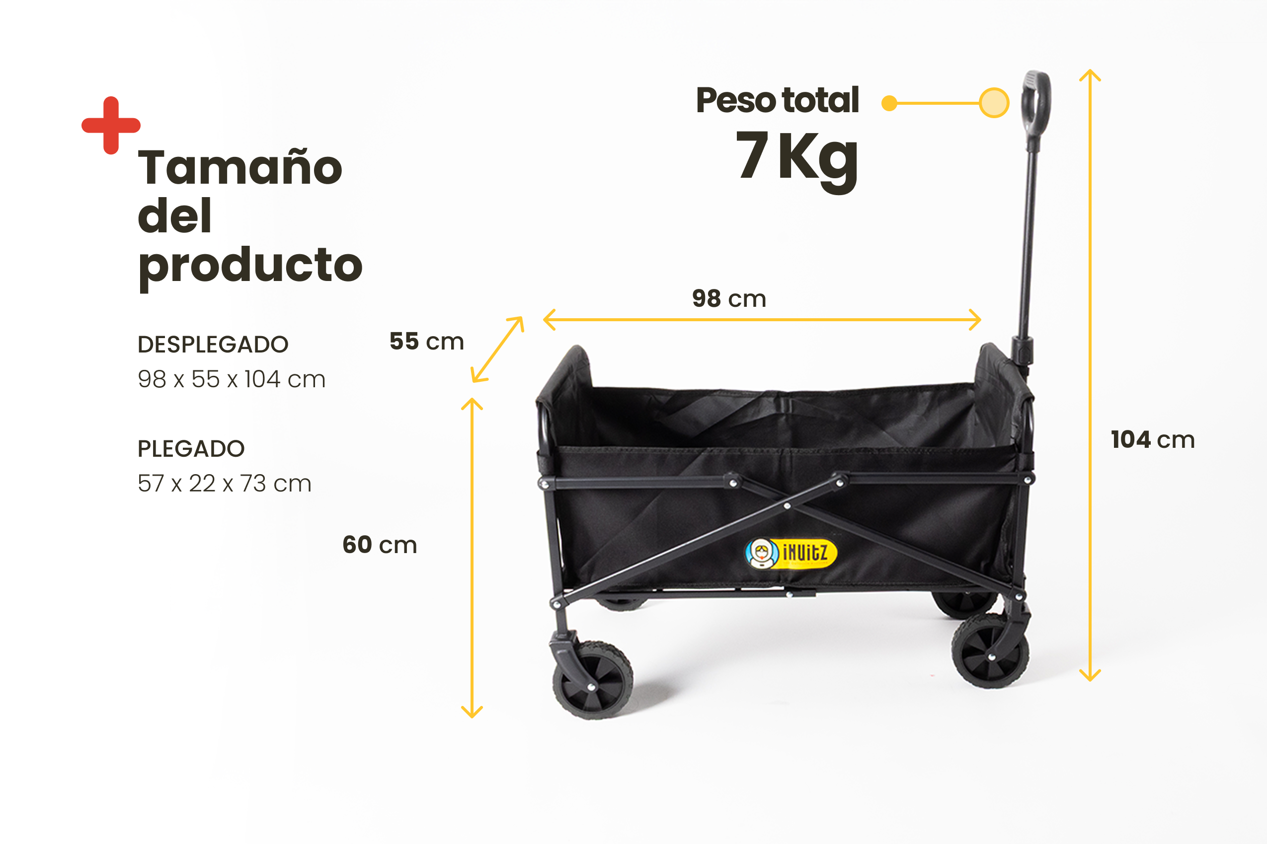 Carrito plegable de transporte 60L