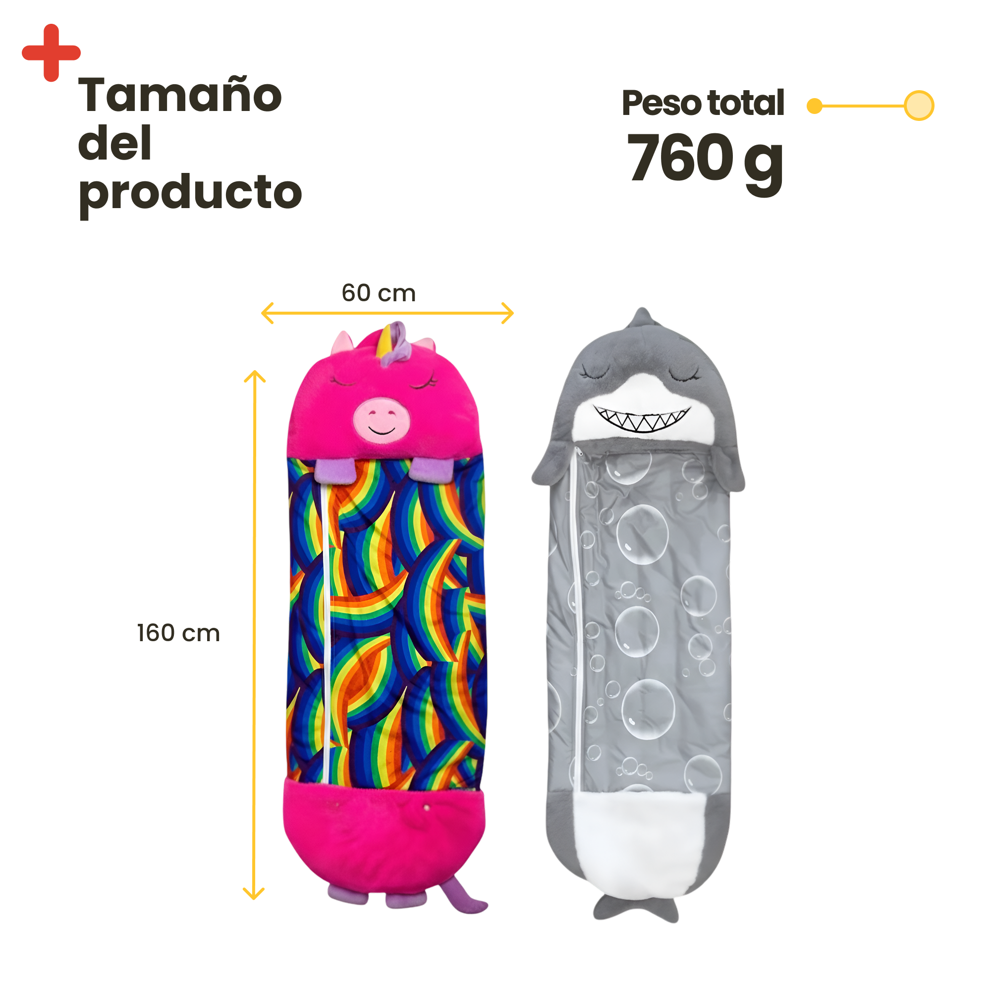 Saco de Dormir Infantil de Algodón 160x60 – Ligero, Cómodo y Seguro (Unicornio)