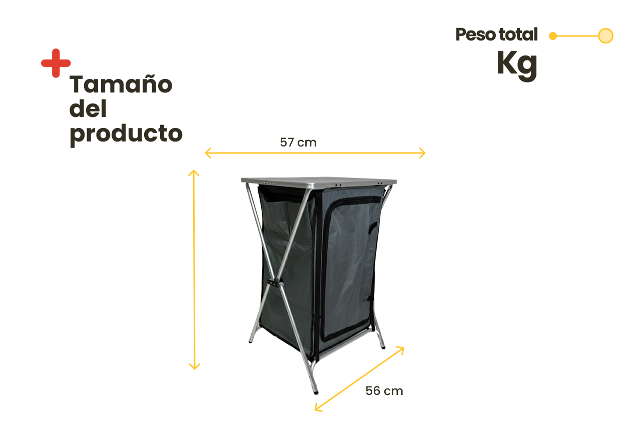 Mueble de Cocina Plegable para Camping con Estanterías