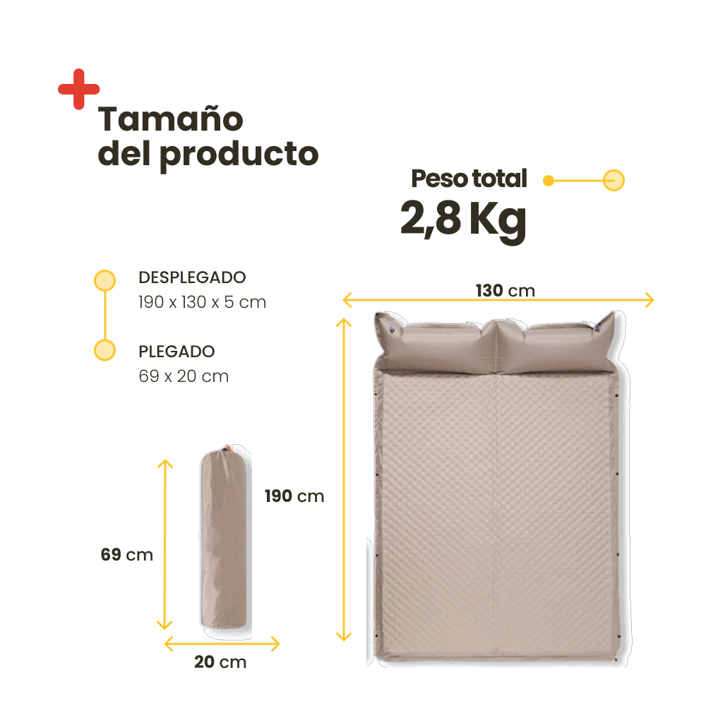 Colchoneta auto-inflable doble