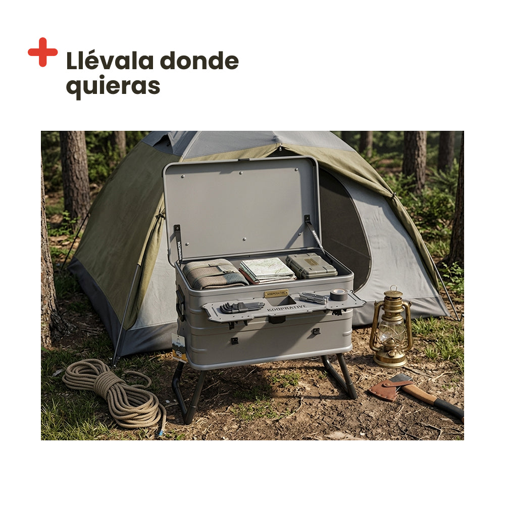 Caja de almacenamiento multifunción. 50L Gris