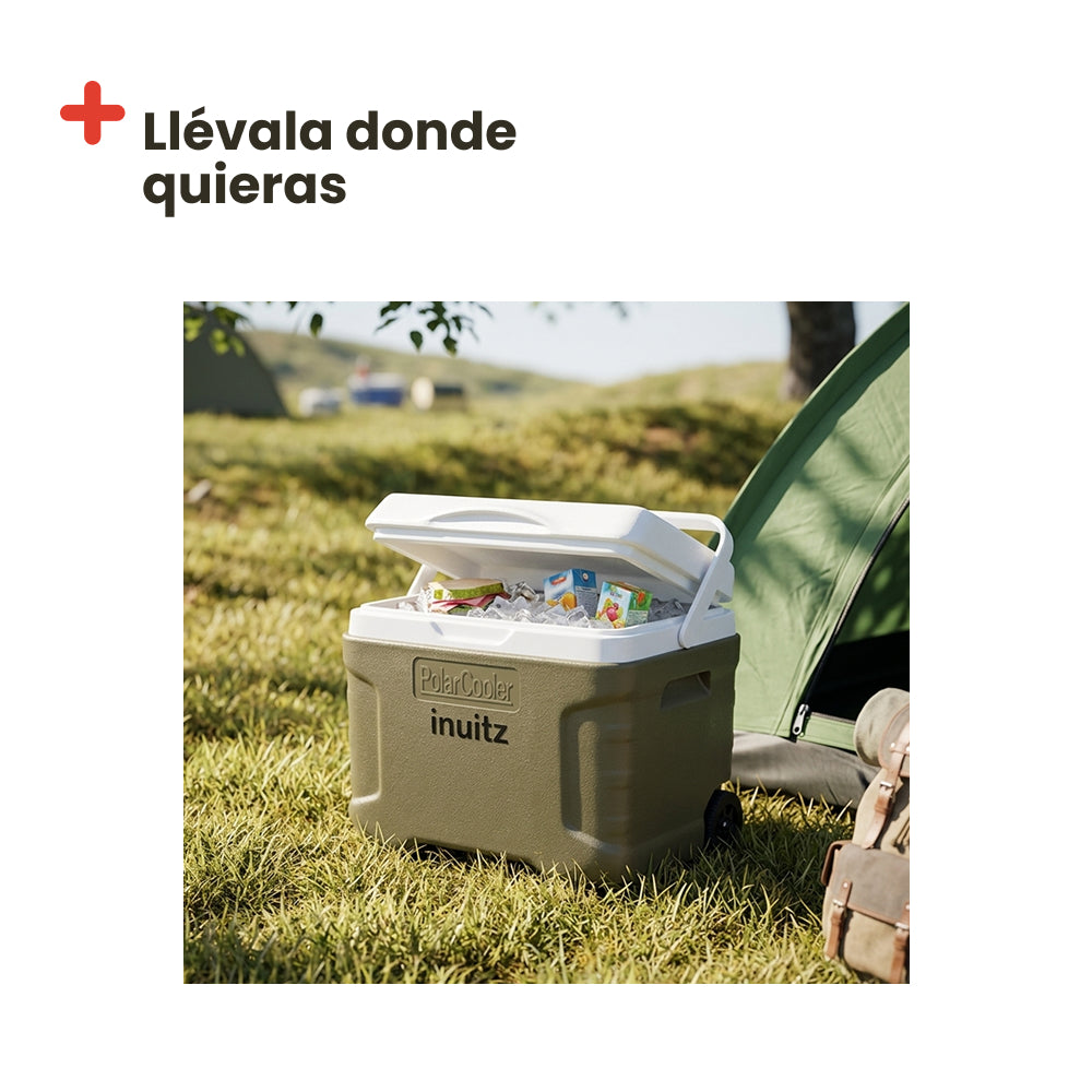 Nevera portátil con Ruedas INUITZ Compact Roller 20L verde