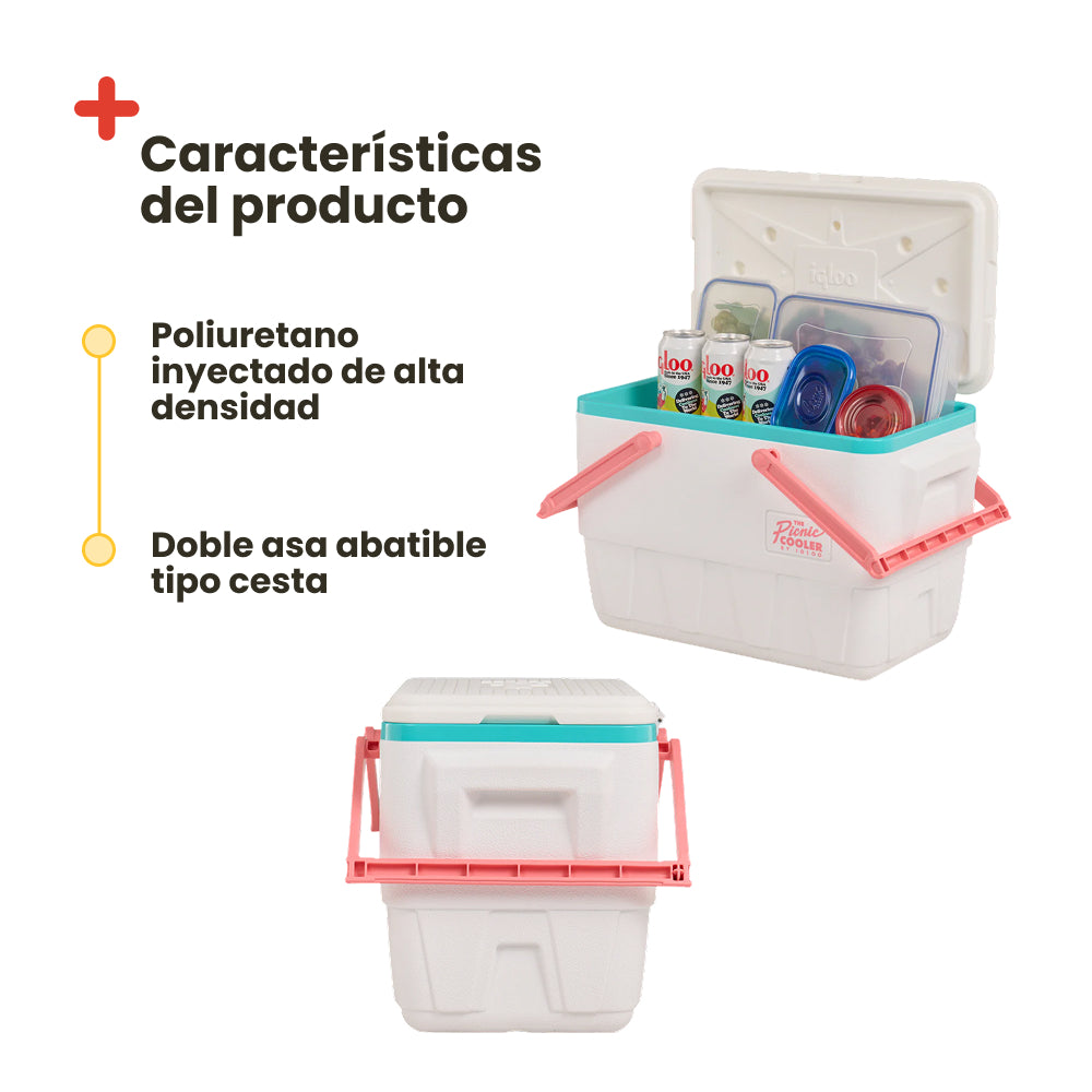 Nevera Portatil Igloo Picnic Retro 24 Litros Blanca