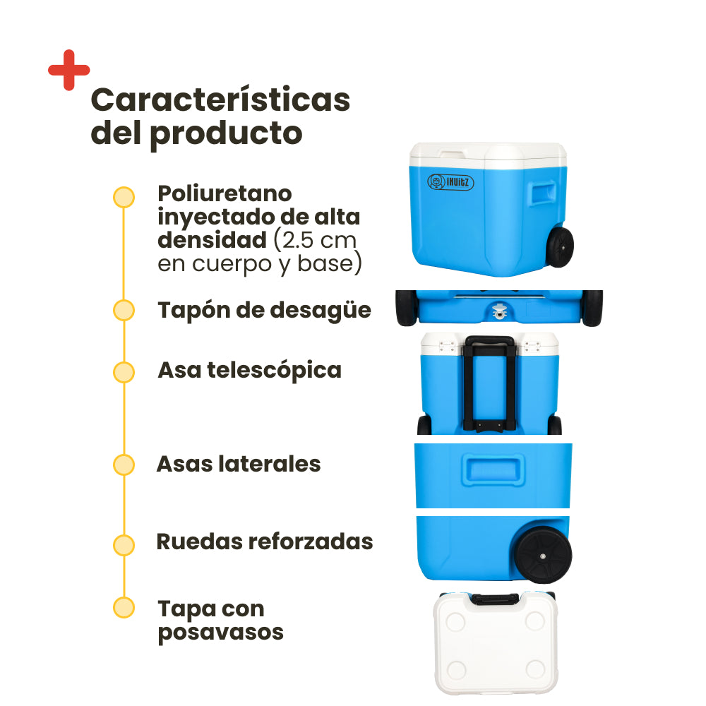 Nevera Portátil INUITZ Island Roller 52 Litros Azul