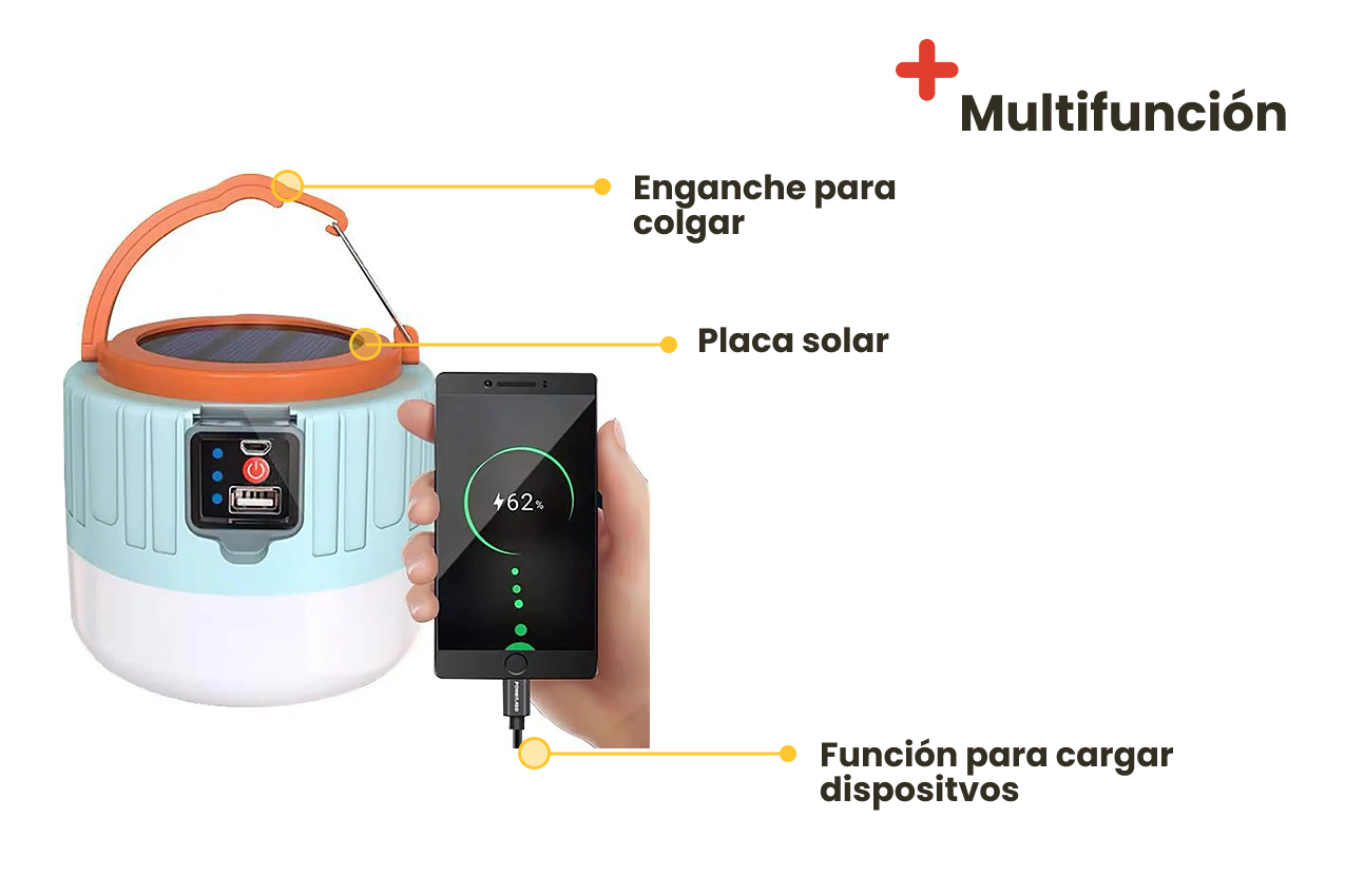 Farolillo LED con panel solar