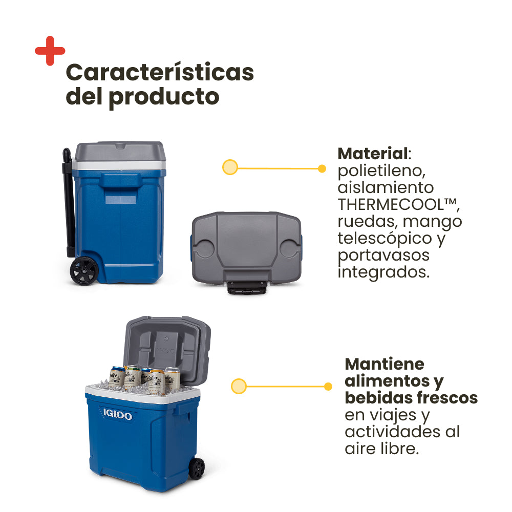 Nevera portátil Igloo Latitude 30 Roller. Azul
