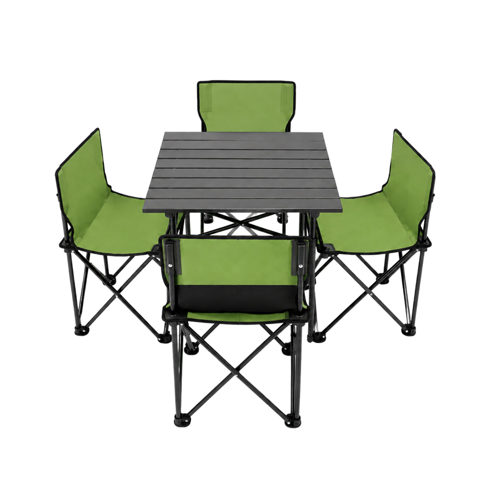 Set de Mesa y 4 Sillas Plegables de Camping