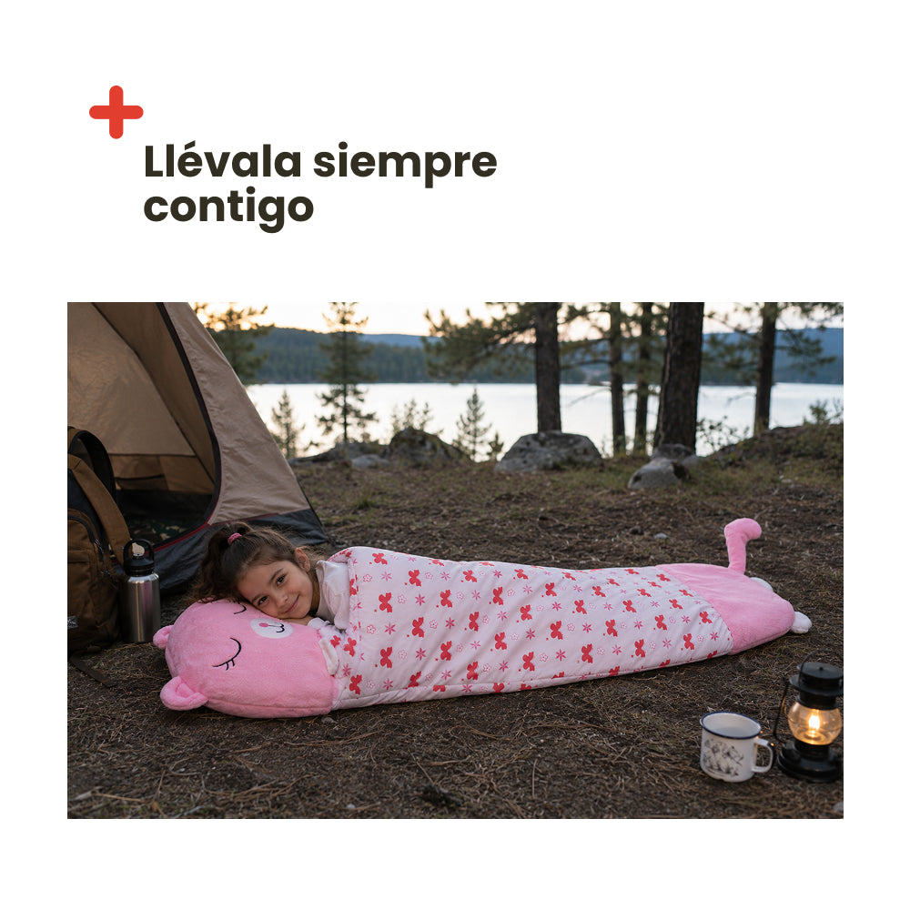 Saco de Dormir de Gatita Infantil - Algodón 130x50 – Ligero, Cómodo y Seguro