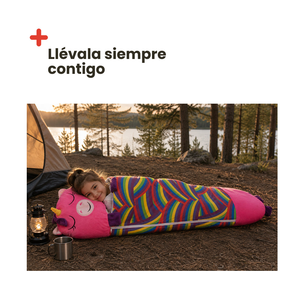 Saco de Dormir Infantil de Algodón 130x50 – Ligero, Cómodo y Seguro (Unicornio)