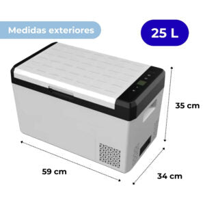 nevera/congelador electrica 25L dimensiones