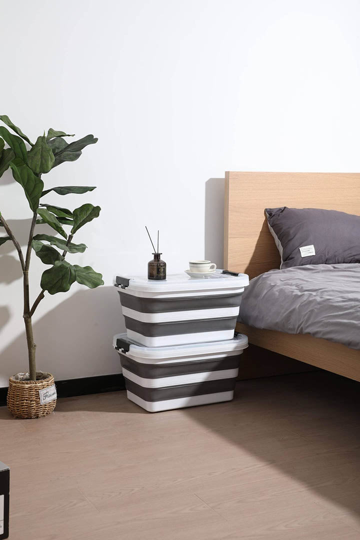 cesto plegable inuitz con tapa plegado