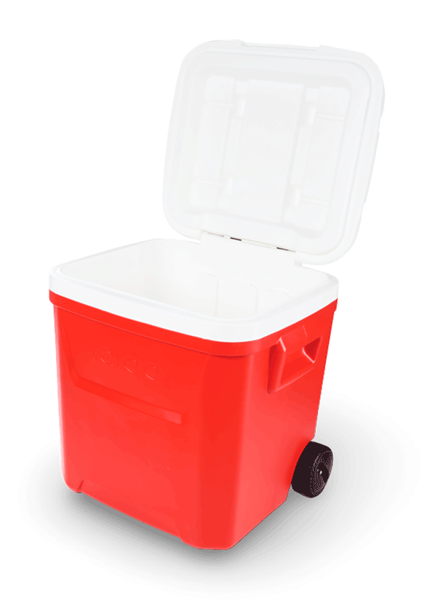 nevera con ruedas igloo por dentro