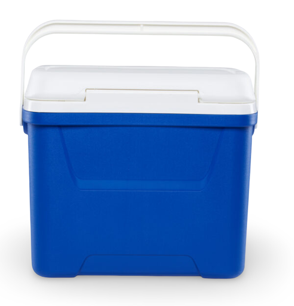 nevera portatil pequeña igloo 26 litros azul trasera