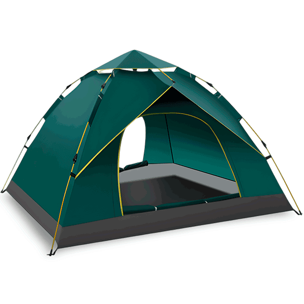 Tienda de campaña verde para 3-4 personas